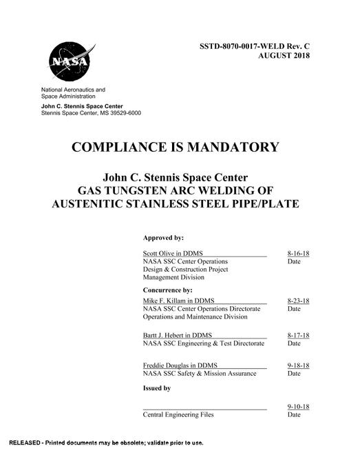 NASA SSTD-8070-0017-WELD Rev. C