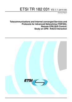 ETSI TR 182 031