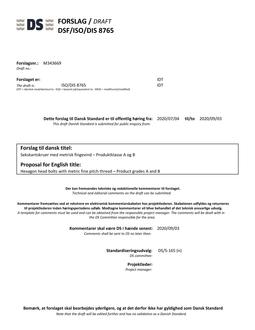 DANSK DSF/ISO/DIS 8765