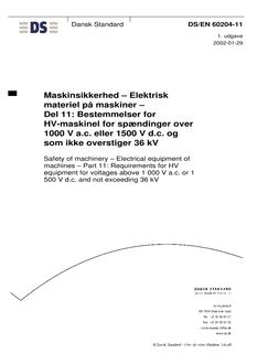DANSK DS/EN 60204-11
