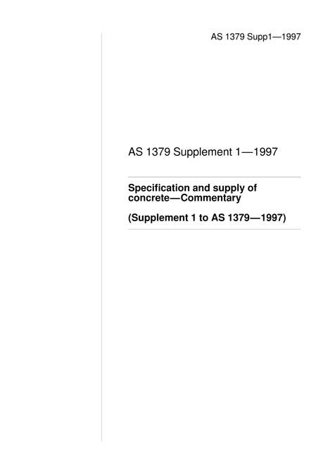 AS 1379 SUPP 1-1997