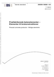 DANSK DS/EN 15050 + A1