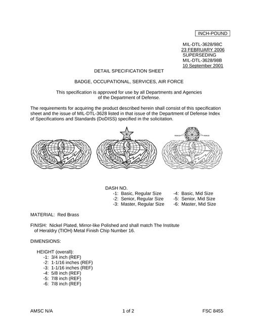 MIL MIL-DTL-3628/98C