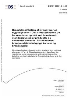DANSK DS/EN 13501-3 + A1
