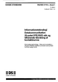 DANSK DS/ISO 2110 + AMD.1