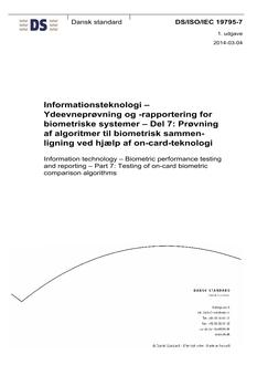 DANSK DS/ISO/IEC 19795-7
