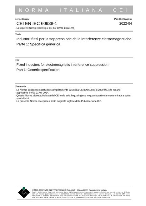 CEI EN IEC 60938-1