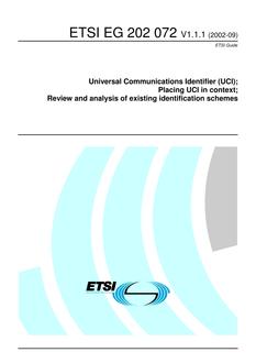 ETSI EG 202 072