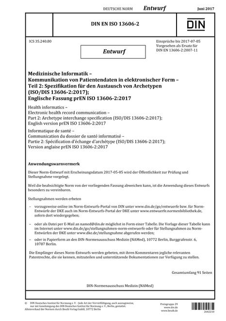 DIN EN ISO 13606-2 - DRAFT