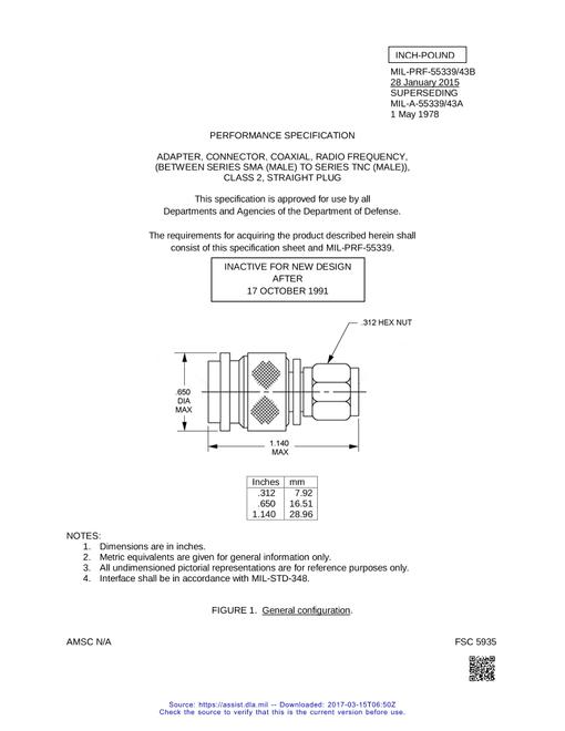 MIL MIL-PRF-55339/43B