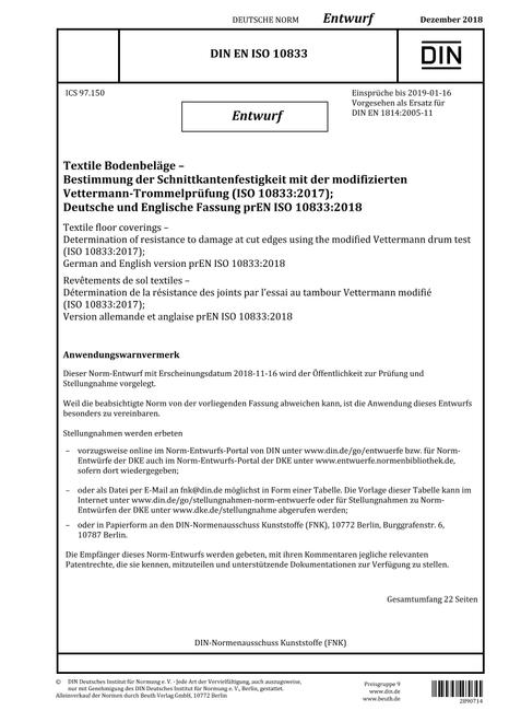 DIN EN ISO 10833 - DRAFT