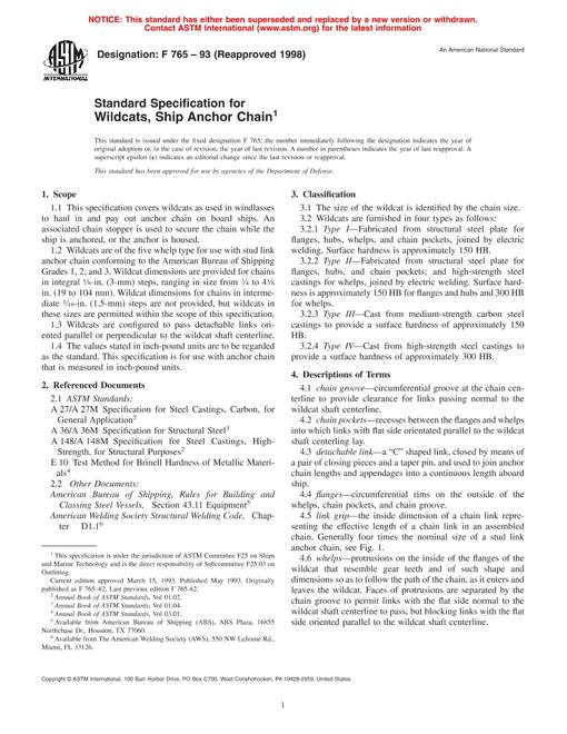 ASTM F765-93(1998)