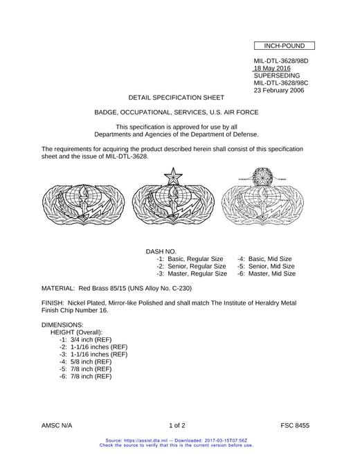 MIL MIL-DTL-3628/98D