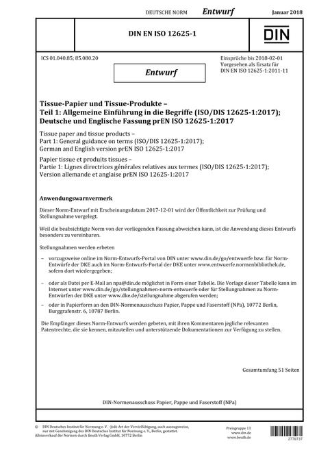 DIN EN ISO 12625-1 - DRAFT