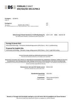 DANSK DSF/ISO/IEC DIS 21794-2