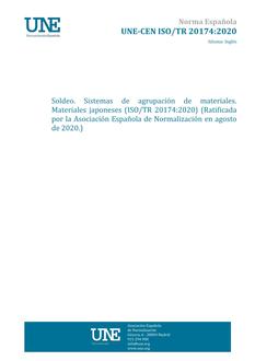 AENOR UNE-CEN ISO/TR 20174