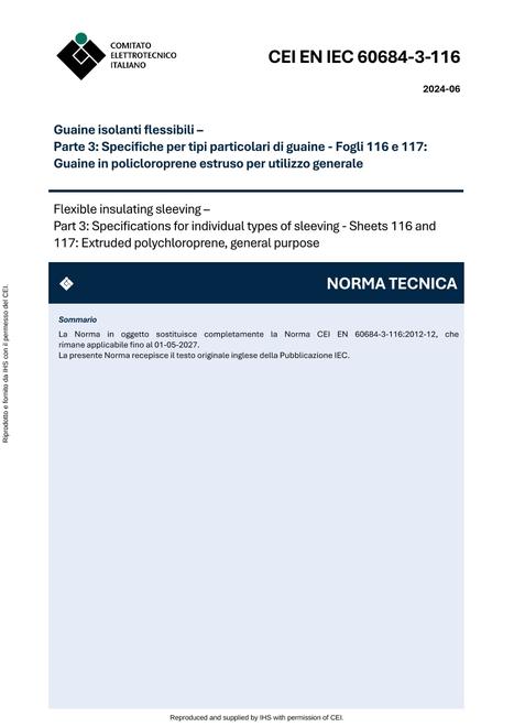 CEI EN IEC 60684-3-116