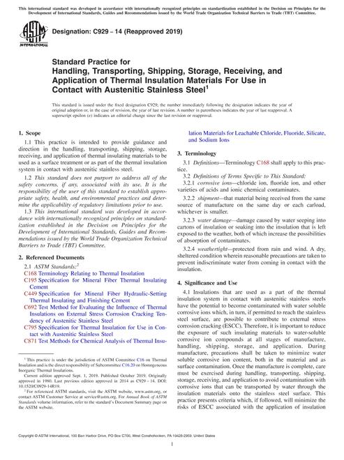 ASTM C929-14(2019)
