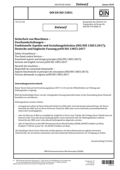 DIN EN ISO 13851 - DRAFT
