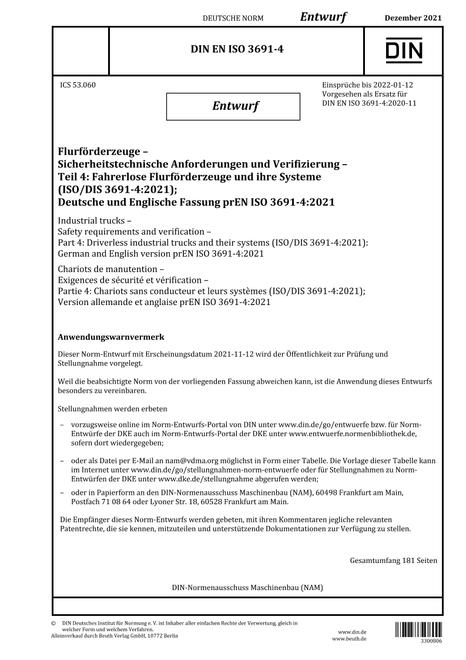 DIN EN ISO 3691-4 - DRAFT