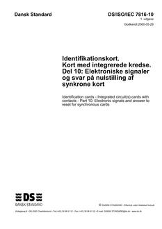DANSK DS/ISO/IEC 7816-10