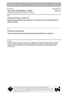 CEI UNI EN ISO/IEC 17024