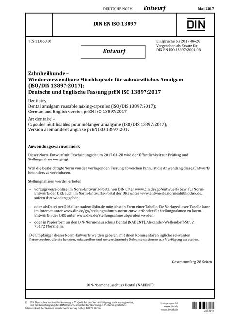 DIN EN ISO 13897 - DRAFT