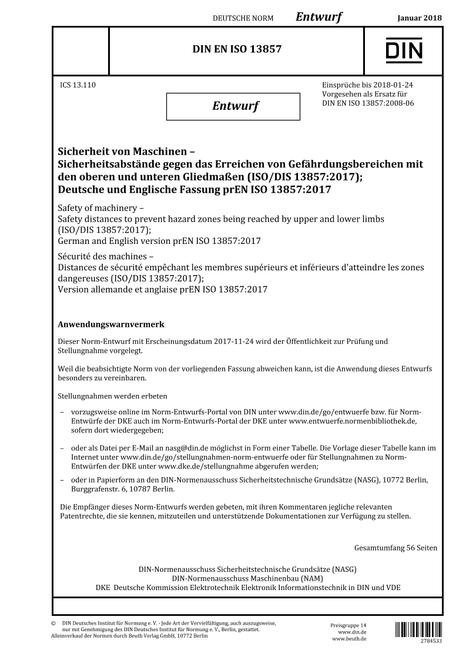 DIN EN ISO 13857 - DRAFT