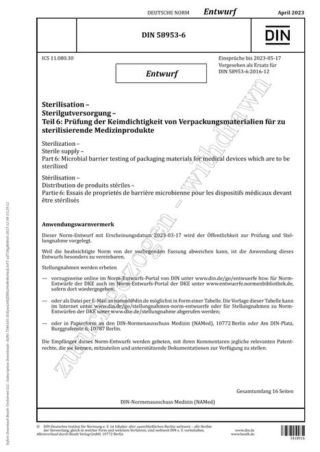 DIN 58953-6 - DRAFT