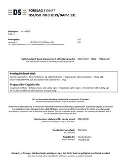 DANSK DSF/ISO 7010/DAMD 131