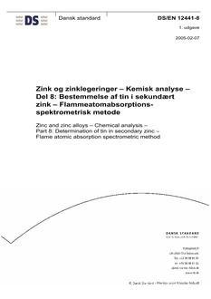 DANSK DS/EN 12441-8