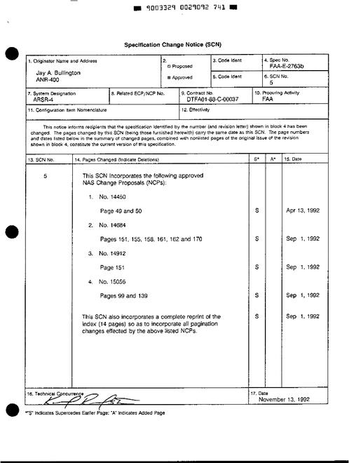 FAA FAA-E-2763 REV B CHG NOTICE 5