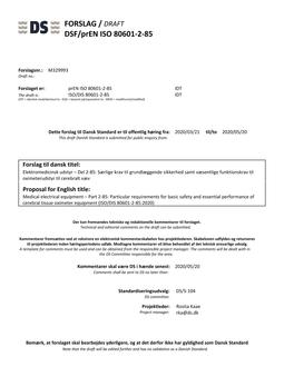 DANSK DSF/PREN ISO 80601-2-85