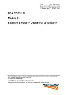 NR NR/L2/OPS/254/01 ISSUE 1