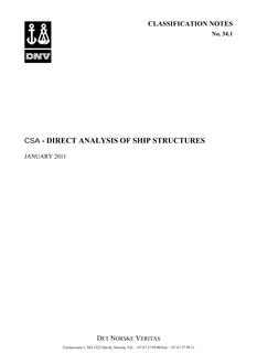 DNV DNV CLASSIFICATION NOTES 34.1