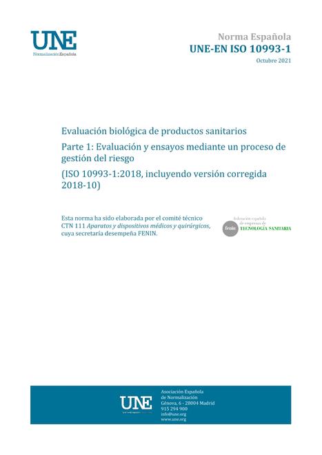 AENOR UNE-EN ISO 10993-1