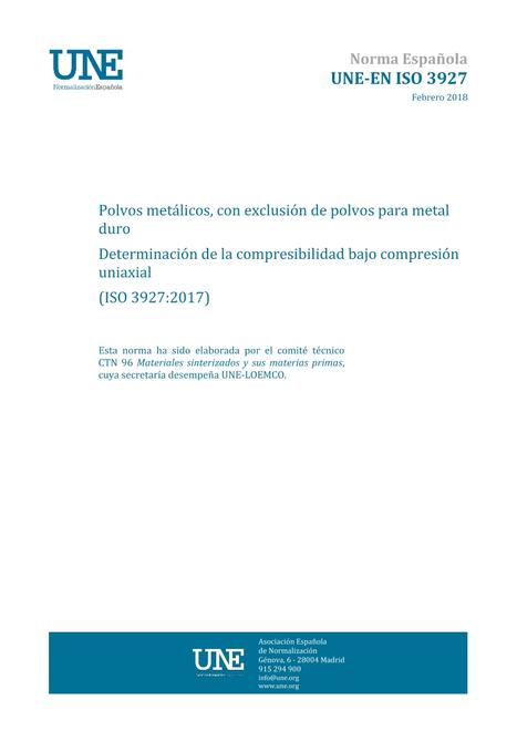 AENOR UNE-EN ISO 3927