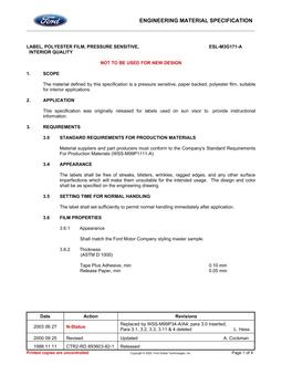 FORD ESL-M3G171-A