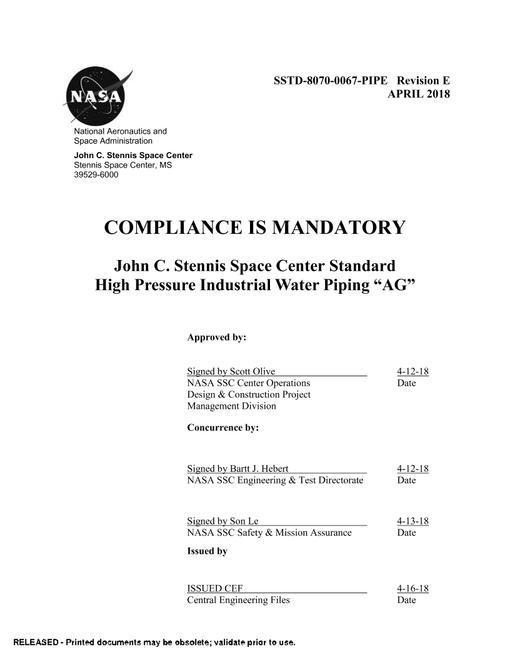 NASA SSTD-8070-0067-PIPE Rev. E