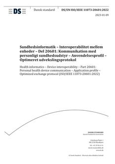 DANSK DS/EN ISO/IEEE 11073-20601