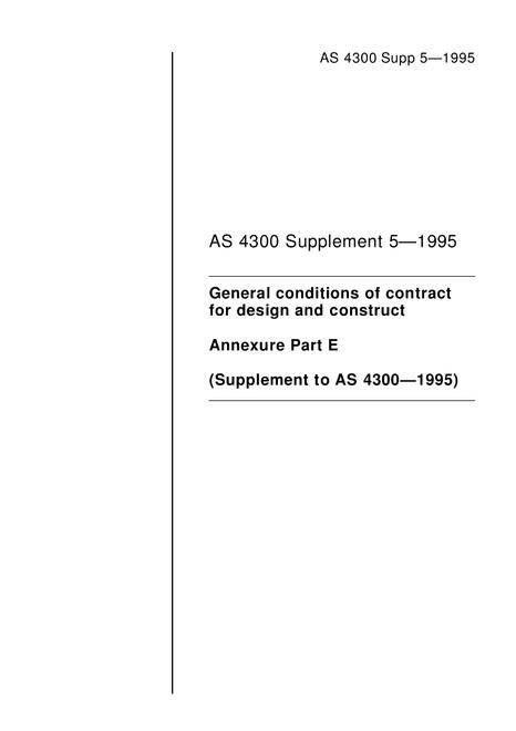 AS 4300 SUPP 5-1995