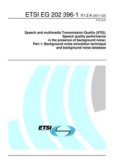 ETSI EG 202 396-1