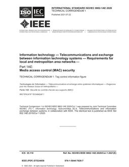 IEEE/ISO/IEC 8802-1AE:2020/Cor1-2021