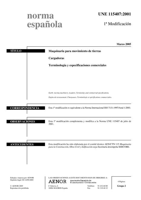 AENOR UNE 115407/1M