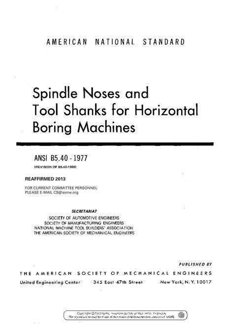 ASME B5.40-1977 (R2013)