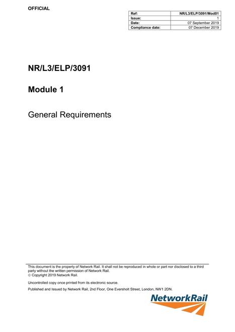 NR NR/L3/ELP/3091/MOD01 ISSUE 1