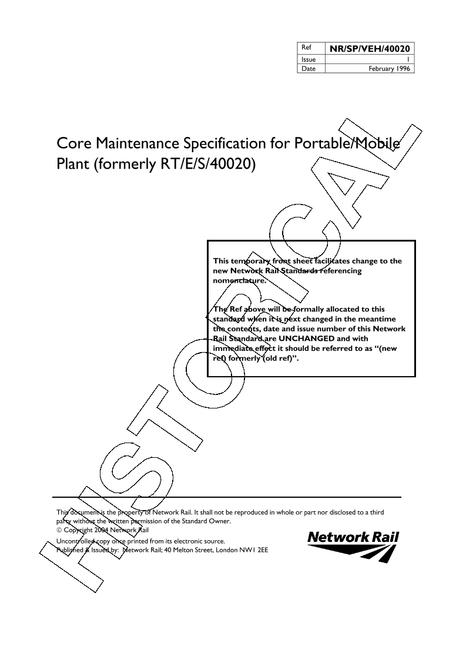 NR RT/E/S/40020 ISSUE 1