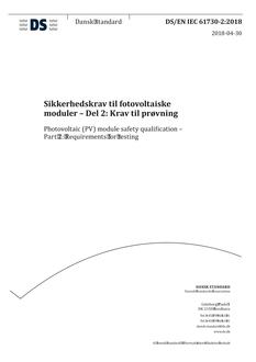 DANSK DS/EN IEC 61730-2