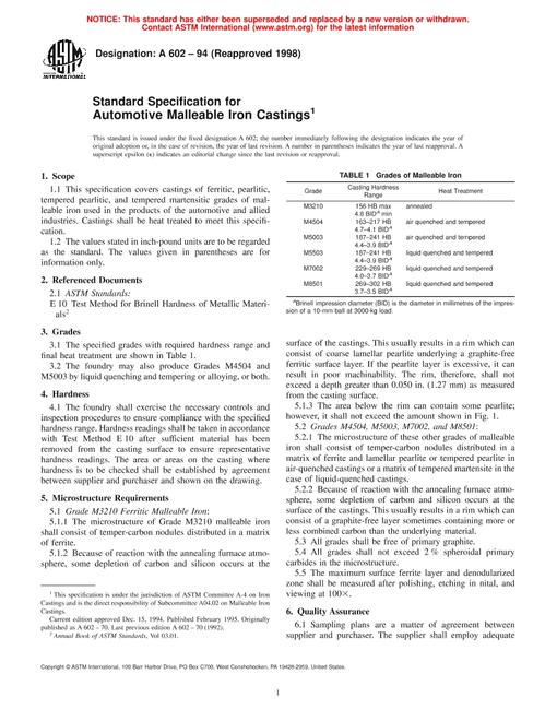 ASTM A602-94(1998)