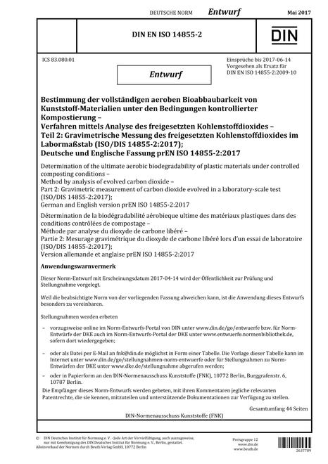 DIN EN ISO 14855-2 - DRAFT